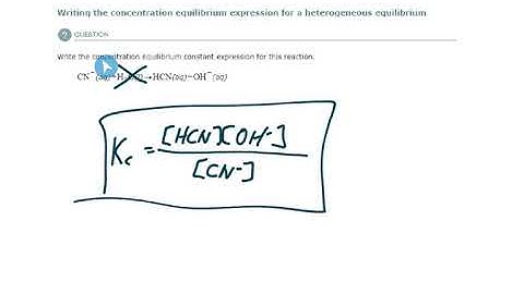 ALEKS - Writing the concentration equilibrium expression for a heterogeneous equilibrium (Example 2)