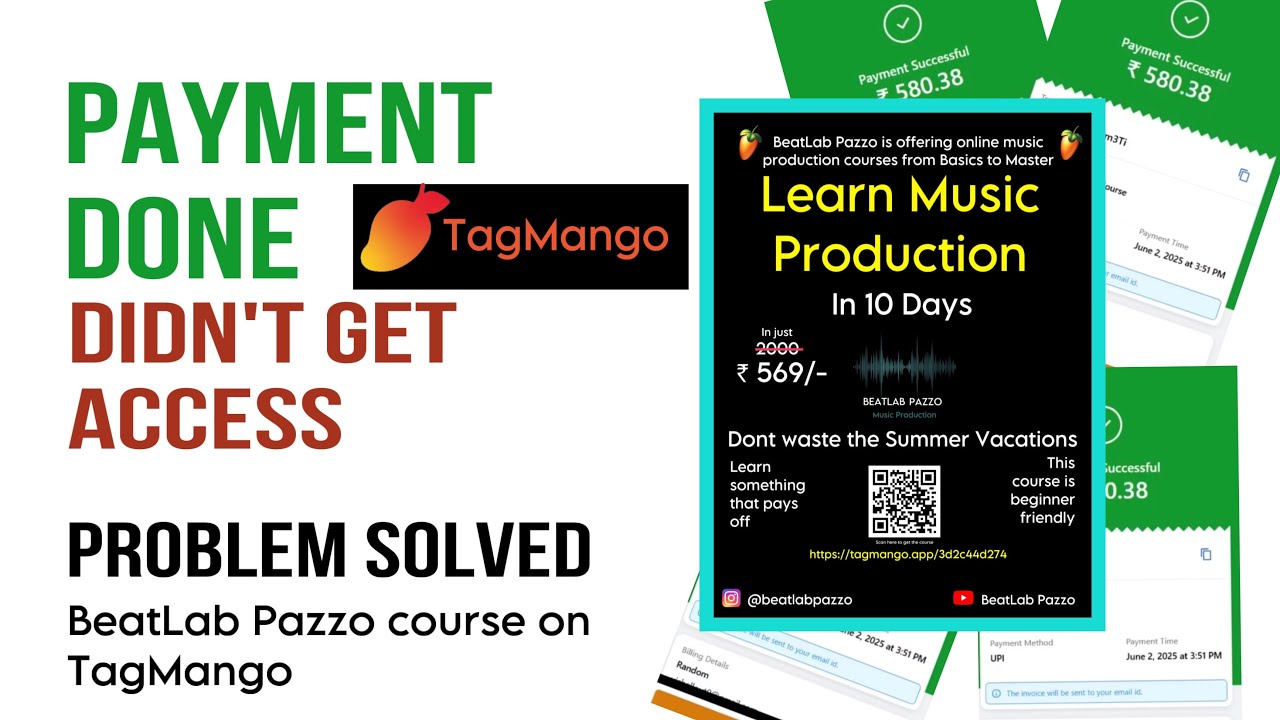 TagMango Payment done but not showing content | Music Production course BeatLab Pazzo 2025
