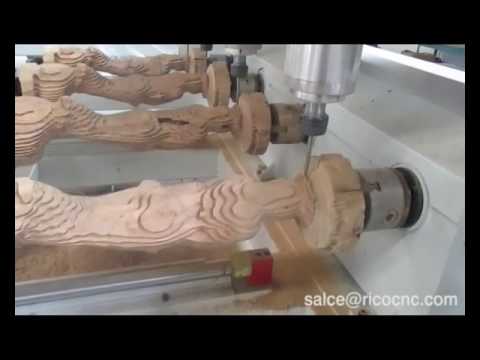 Furniture Chair Table Bed Legs 3D Carving 4 Heads 4 Axis CNC Router ...
