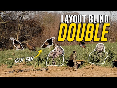Hunting Turkeys from a LAYOUT BLIND?! | Iowa Turkey Opener