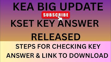 KSET OFFICIAL ANSWER KEY RELEASED 🎉