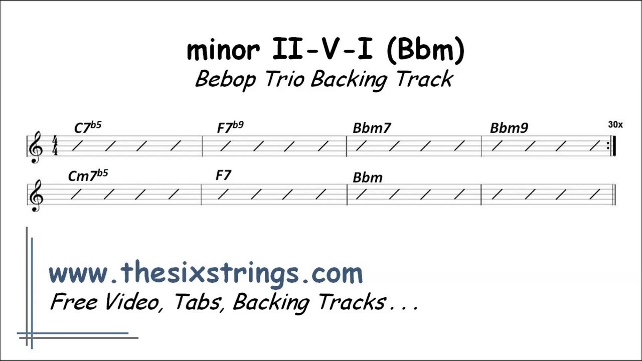 Minor II-V7-I Jazz Backing Track (Bbmin) - 226 Bebop Trio