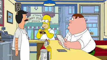 Family Guy: Peter and Homer meet at Bob's Burgers.