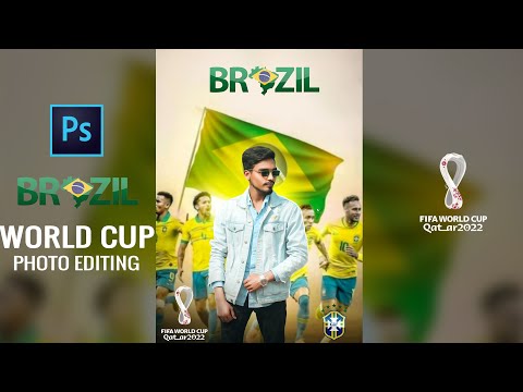 FIFA World Cup Photo Manipulation Tutorial | Photoshop Brazil Supporter Photo Editing 2022 @AmitEditz77