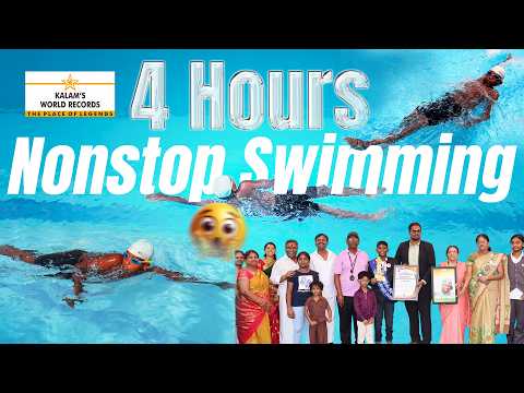 Video ?? Longest Continuous Swimming World Record | 4 Hours Nonstop in 25m Pool