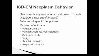 Basic ICD 9 and 10 CM Coding   Neoplams Part 1