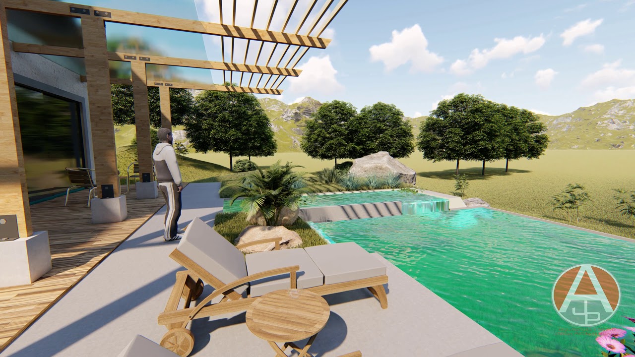 CASA DE MONTAÑA PISCINA DE CRISTAL| RENDER ARQUITECTURA Y DISEÑO COSTA RICA
