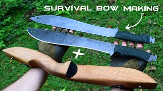 How to Make a Bow-Machete. Survival Bow Making.