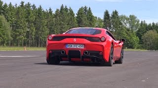 I have filmed the brand new ferrari 458 speciale (605hp), fitted with
a very loud capristo exhaust system.video includes start up, revs and
couple of rol...