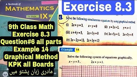 9th Class Math | Chapter 8 Exercise 8.3 Solution of equations by Graphical Method | QAS Edu | KPK