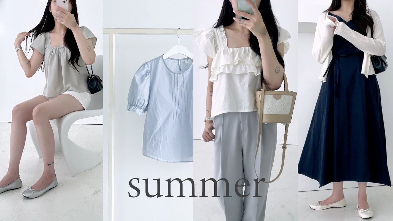 𝚜𝚞𝚖𝚖𝚎𝚛 𝚑𝚊𝚞𝚕 🫧 데일리 & 슬림해보이는 11가지 여름옷 하울 (팔뚝커버 민소매, -5kg스커트,여름블라우스,원피스) | jianssi