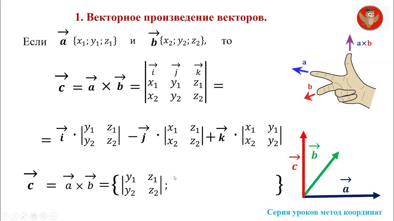 Как определить правую или левую тройку векторов. Векторное произведение на нулевой вектор. векторное произведение для левой тройки векторов. векторное произведение в координатах. векторное произведение вектора на ноль.