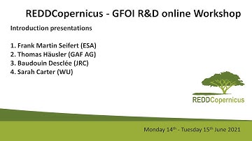 REDDCopernicus - GFOI R&D Online Workshop - Introduction presentations