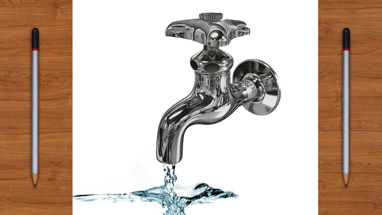 Realistic Water Tap Drawing - آیا این واقعاً نقاشی است؟! - YouTube