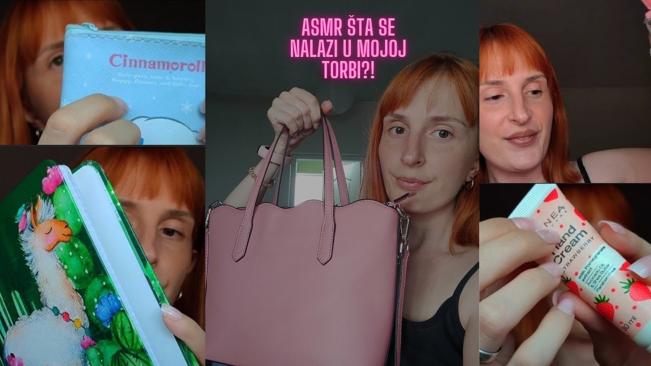 ASMR - Šta se nalazi u mojoj torbi?! (Zvuci materijala, tapkanje) 💤💤