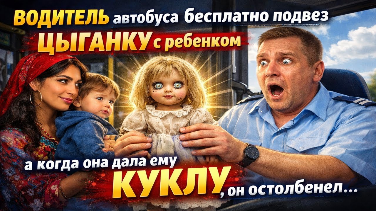 ВОДИТЕЛЬ АВТОБУСА БЕСПЛАТНО ПОДВЕЗ ЦЫГАНКУ С РЕБЕНКОМ, А КОГДА ОНА ДАЛА ЕМУ КУКЛУ, ОН ОСТОЛБЕН