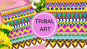 Easy Tribal Print Patterns || DIY Wall Art(Time Lapse) || Himanshi Arora