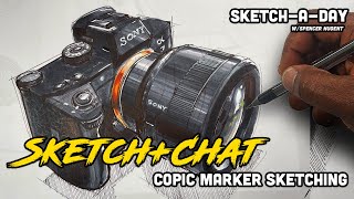 Industrial Design - How to draw an SLR plus microphone and a bit on auxiliary vanishing points