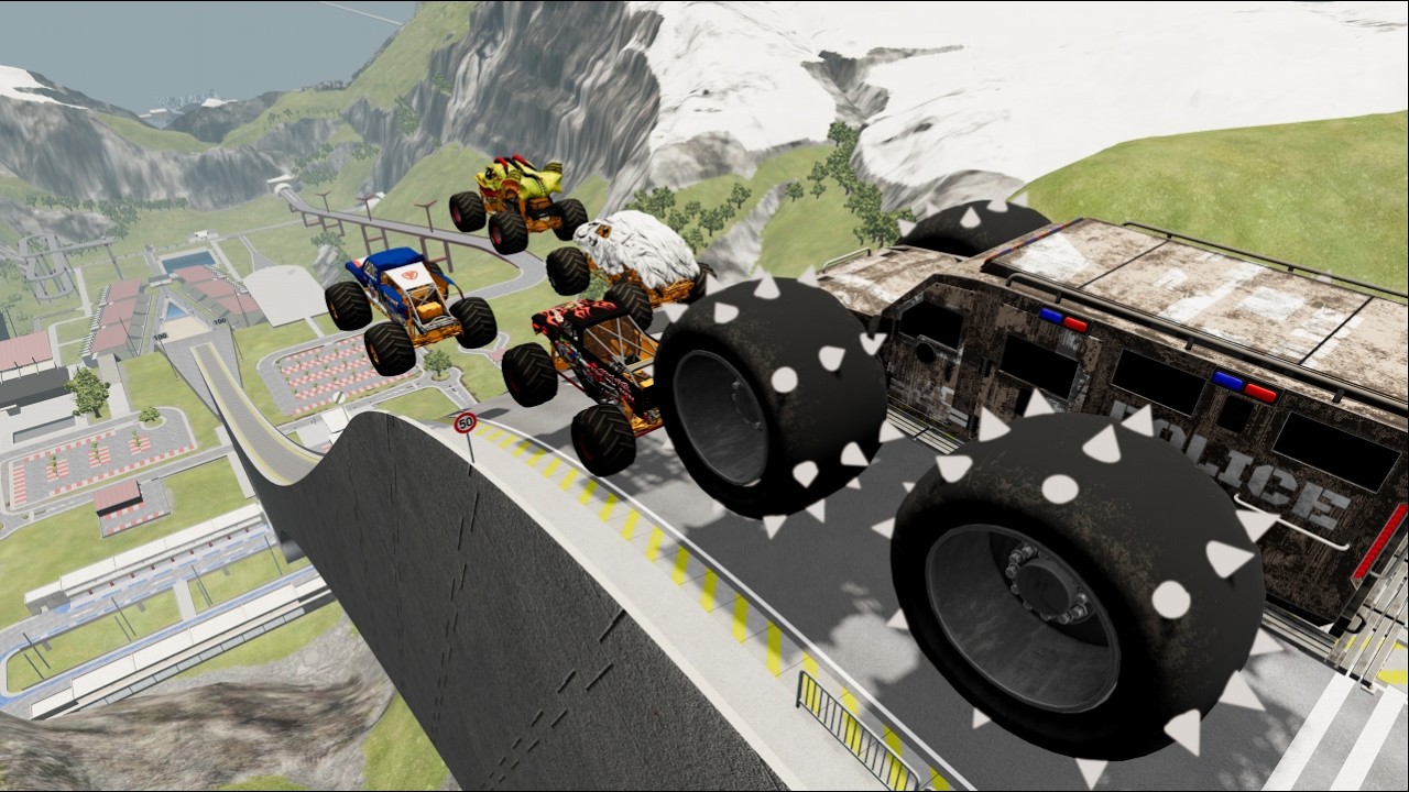 BMNG CrashLab - Epic High Speed Monster Truck Jumps & Crashes #1- BeamNG.drive