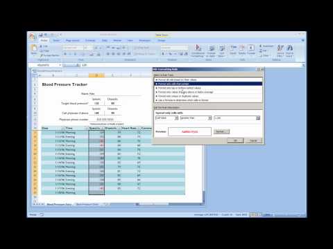 Microsoft Excel - Blood Pressure Tracker Template