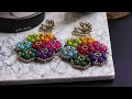 Vibrant Medallion Earrings/Pendant/Beaded jewelry making easy Tutorial/Diy