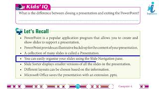 Computer Class - 4 Chapter - 7 MS PowerPoint 2016 | Impression Publication