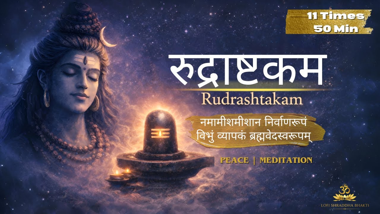 Rudrashtakam Lofi Meditation | Full Rudrashtakam 11 Times | Shiva Mantra | 50 Minutes
