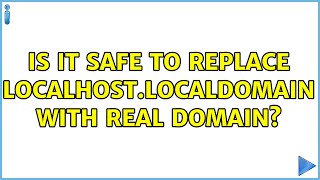 Celebrity Is it safe to replace localhost.localdomain with real domain? Profile
