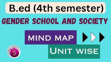 Gender school and society / mind map / unit wise / b.ed / 4th semester