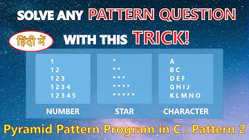 Solve Any Pattern Question with This Trick! | C Program to print pyramid pattern : Pattern 2