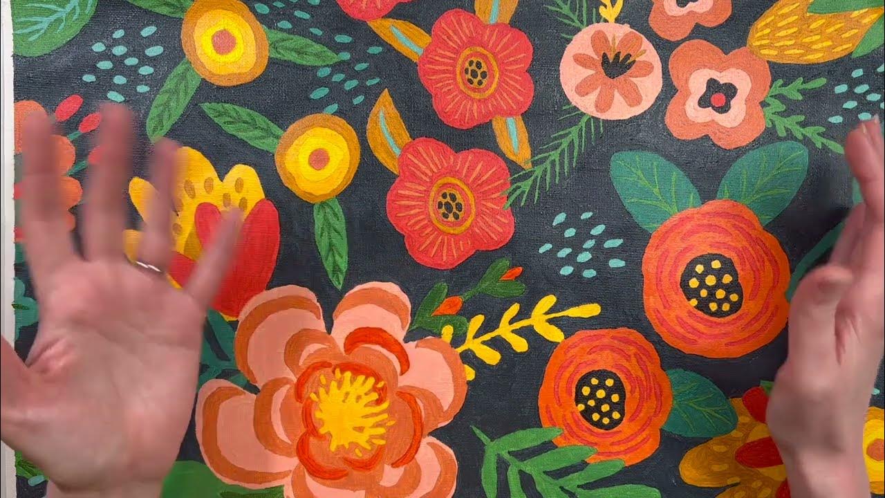 Artist's Loft Paint by Number First Layer done "Charming Blossom