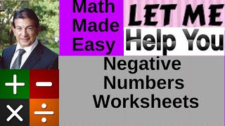 Negative Numbers Worksheets