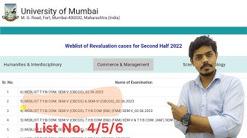 Mumbai University TYBCOM Sem-5 Revaluation Case Results Declared l BCom/BBI/BFM l Mukund Sir
