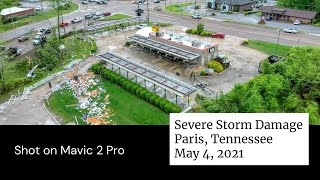 Possible Tornado or Straight Line Winds Hit Sonic in Paris, TN on May 4, 2021