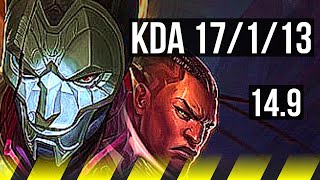 JHIN & Nautilus vs LUCIAN & Pyke (ADC) | 17/1/13, Legendary, 500+ games, 39k DMG | KR Master | 14.9