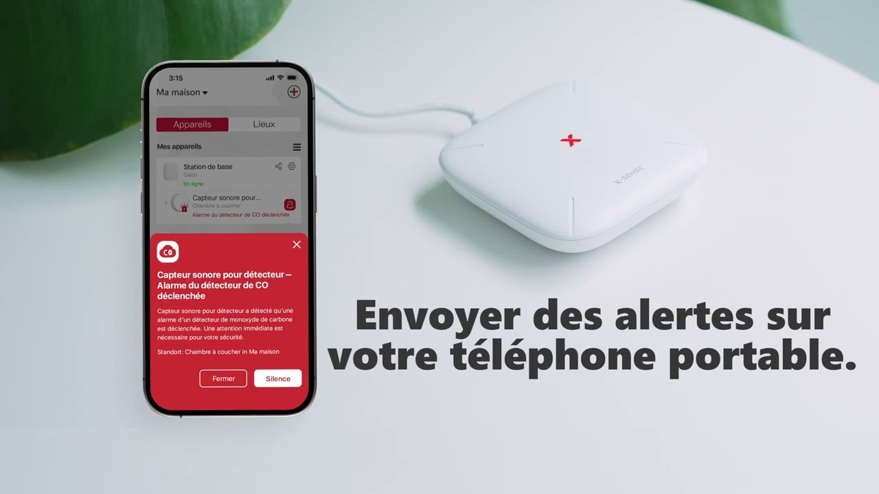 X-Sense Capteur Wi-Fi pour détecteurs de fumée et de monoxyde de carbone,  mise à niveau intelligente 