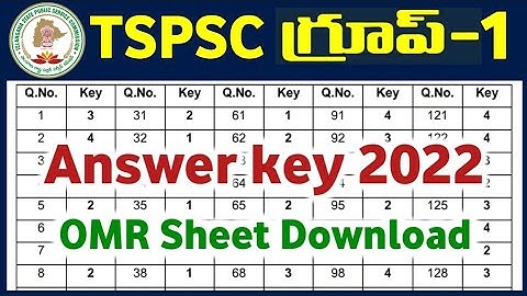 TSPSC Group 1 Prelims OMR Answer Sheet 2022 Download | TSPSC Group 1 Prelims Preliminary key 2022