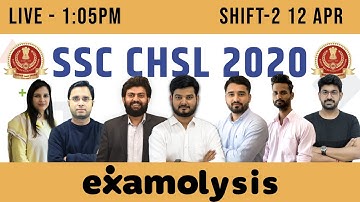 Examolysis | SSC CHSL 2020 | Exam Question | Shift 2 | 12 APR 2021