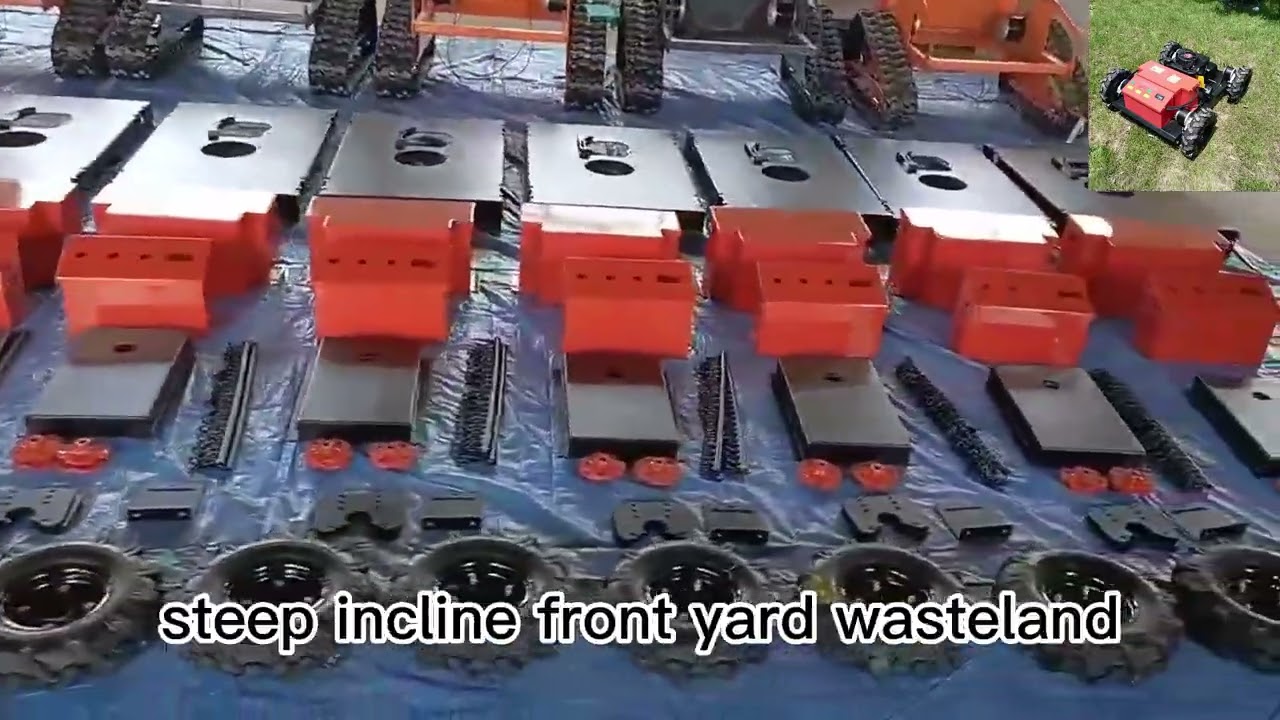 550mm cutting width travel speed 0~6Km/h self-charging battery powered remote control hillside mower