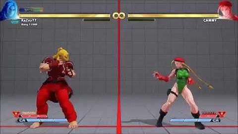 SFV - Ken All Max Damage mid screen, 0 1 2 3 EX Meter