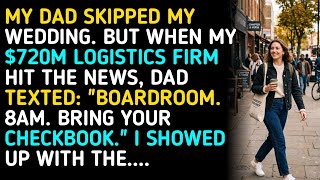 MY DAD SKIPPED MY WEDDING. BUT WHEN MY $720M LOGISTICS FIRM HIT THE NEWS, DAD TEXTED: BOARDROOM. 