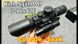 Kính Ngắm Ná Cao Su| Ống Ngắm Mini Có LASER SPIKE M9 LS 3-10x42E| Kính Ngắm M9 Loại 1 Giá Rẻ Cực Nét