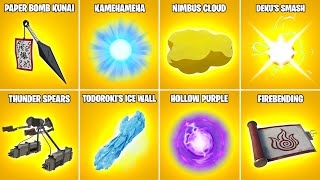 Evolution of All ANIME/CARTOON Mythic Weapons &amp; Items in Fortnite (Chapter 1 - Chapter 5)