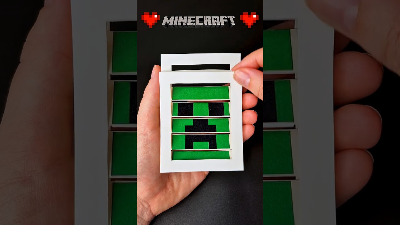 DIY Minecraft Creeper & Pig Paper Card Hack 💚🎮 Easy Magic Trick ⚡ #minecraft #diy #papercraft