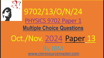 CAIE AS Physics 9702 Oct /Nov 2024 Paper 13 #education #cambridgephysics #science #physics #reddit