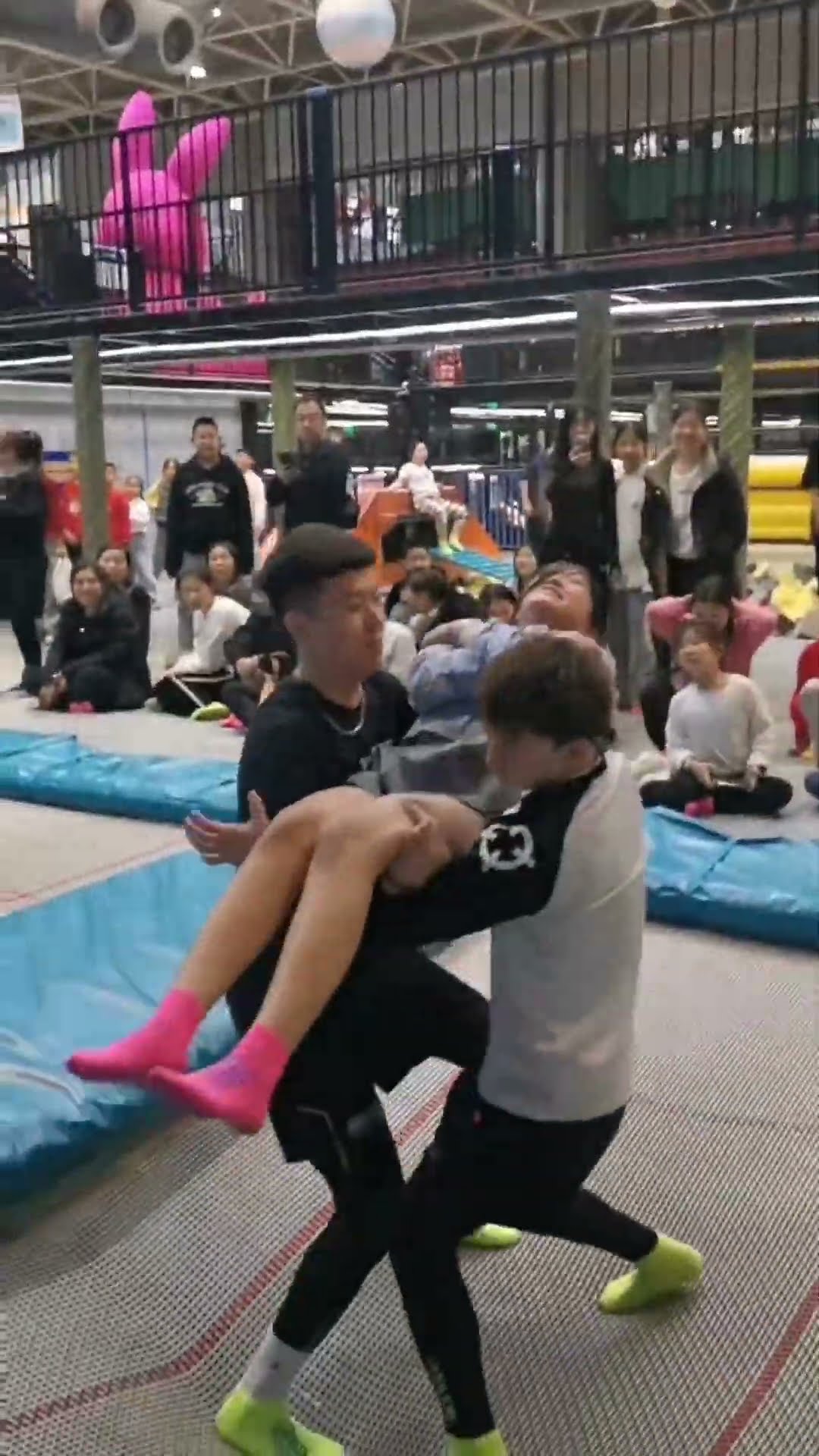 Watch This Teen Jump Around A??Fun Park Trampoline For The First Time #viralvideo #shorts