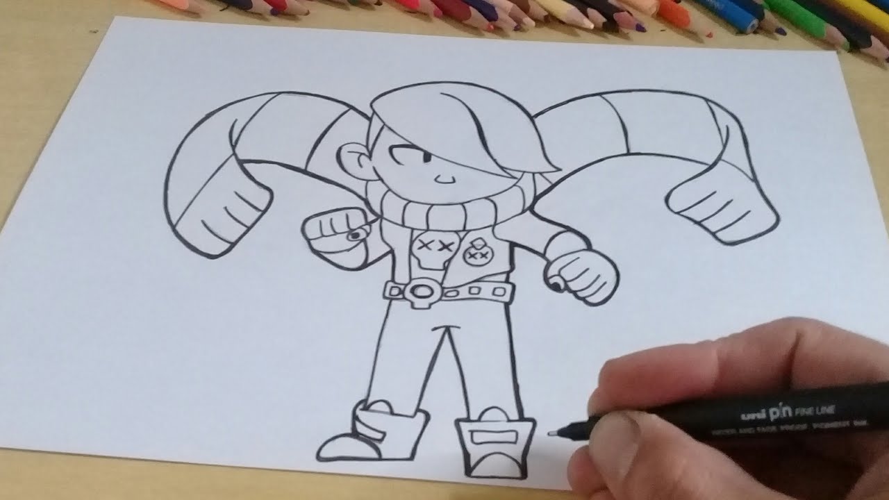 Tutorial Como Desenhar O Edgar Do Brawlstars Passo A Passo Youtube - desenho para copiar de brawl stars