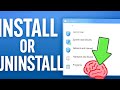 HOW TO INSTALL OR UNINSTALL APPLICATION SOFTWARE USING CONTROL PANEL! 🔥🧠 💻
