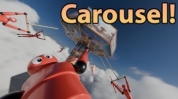 The ride on the carousel, Blender animation, RBDLAB addon, ragdoll and rope simulation, physics
