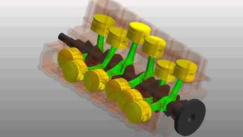 V12 Engine Simulation by Recurdyn